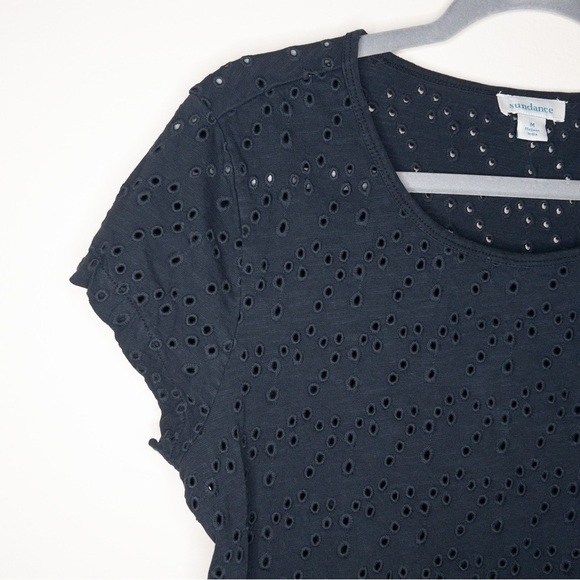 Sundance All About Eyelet Cotton Tee Blouse - Picture 2 of 6